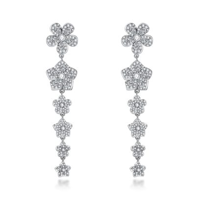 Hanging Earrings with Camellia Blossoms